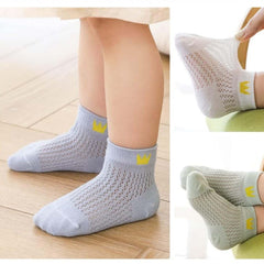 MOMISY Cotton Blend Regular 5 Pairs Baby Girl Boys Tube Socks Toddlers Infant Solid Color Boat Spring And Autumn Socks Stretch Baby Socks (Thincrown-Boys, 1 Year To 3 Year)