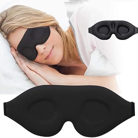 MOMISY 3D Memory foam Sleeping Mask For Men Women Sleep Mask Blind Fold Eye Cover Pad For Travel | Night eye band eyemask patch Complete Blackout Sleeping Eye Mask | Eye Mask For Sleeping men