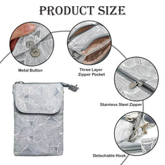MOMISY Content generated Canvas Mobile Bag Cellphone Sling Card Holder Wallet Handbag, Crossbody Multi-function Shoulder Bag for Girls (Light Grey)