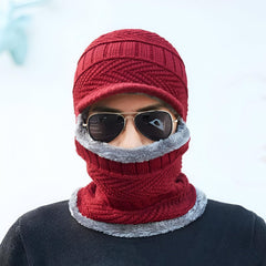 MOMISY Unisex Fleece Windproof Multi Functional Monkey Cap Winter Face Mask, Balaclavas, Neck Warmer, Cap and Bandana (Red), Free Size