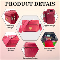 MOMISY Women Mobile Messenger Bag Ladies Nylon Shoulder Small Cross Body Long Strap Travelling, Work