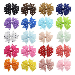 MOMISY Baby Girls Polka Design Ribbon Hair Bows Headbands Hair Band Hair Accessories for Babies- Pack of 8, Assorted Colour