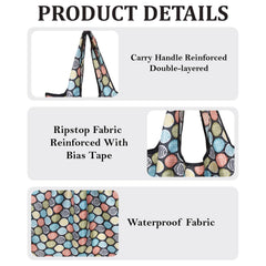 MOMISY Designer Pattern Reusable and Foldable Shopping Bag/Tote Hand bag/Travel Bag/Grocery Bag | Heavy Duty, Eco Friendly | Compact, Lightweight and Convenient (Multi Leaf)