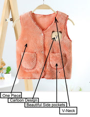 MOMISY Unisex Baby Girls Boys Faux Fur Sleeveless Vest Coat Lightweight V-Neck Short Gilet for Toddler (2 to 3 Years, Khaki)