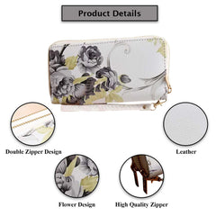MOMISY Women's PU Leather Clutch Purse, Party Wedding Wallet with Zipper (Black)