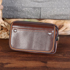 MOMISY Horizontal Mobile Cell Phone Holster Holder Pouch Case Belt Clip Case Leather Case Cover for Men (Brown)