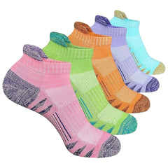 MOMISY Unisex Cotton Blend, Low-Cut Liner Ankle Socks, Pack of 5, Multicolour, Free Size (IN, Alpha, Free Size, Liner B)