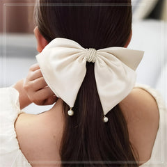 MOMISY Bow Shaped Hair Clip, Hair Accessories for Women and Girls (PearlWhite, Free)