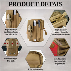 MOMISY Mobile Cell Phone Holster, Oxford Cloth Case Cover for Men (Khaki, 17 * 11.5 * 4 cm)
