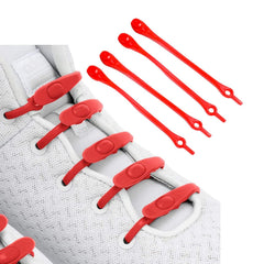 MOMISY Elastic Shoelaces Stretchy Silicone Elastic Special No Tie Shoe Laces for Children and Adults Lazy Tieless Suitable for All Shoes-Red, 14Pcs