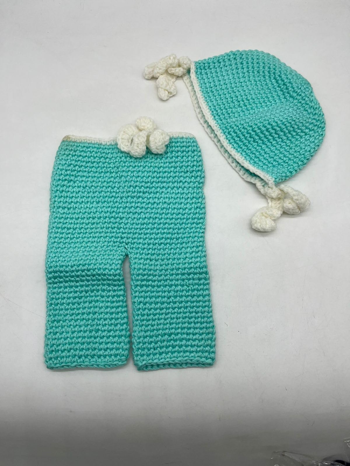 MOMISY Newborn Photography Props Baby Girl Photo Props for Infant Hand Crocheted Nurse pant and Hat-Nurse
