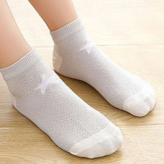 MOMISY 5 Pairs Baby Kids Girl Boys Tube Socks Toddlers Comfortable Ankel Length gifts (Striped Star Black, 1 to 3 year)