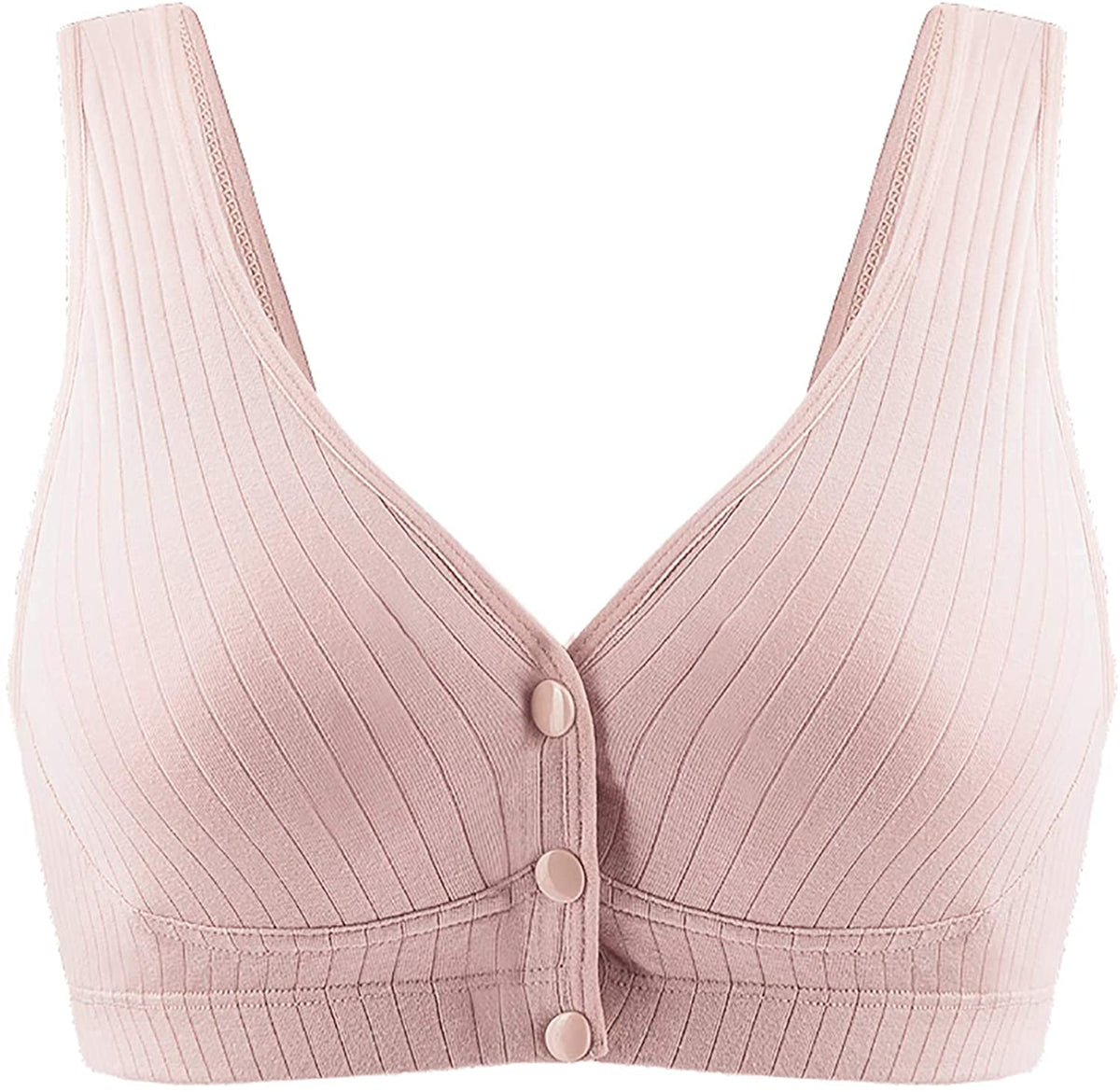 Momisy Women's Cotton Lightly Padded Wire Free Maternity Bra Pink