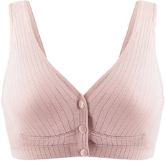 Momisy Women's Cotton Lightly Padded Wire Free Maternity Bra Pink
