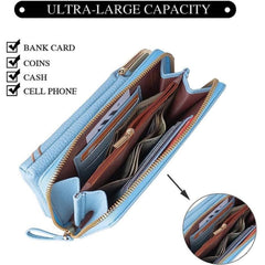 MOMISY Mobile Bag Cellphone Sling Bag Card Holder Wallet Handbag Crossbody multi-function Shoulder Bag for Girls & Women-Embroidery (Blue)