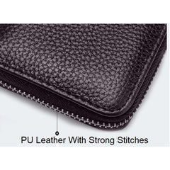 MOMISY PU Leather Credit Debit Card Holder Wallet Card Case ID Case Organizer Holder Zipper Wallet Coin Purse for Men & Women (20 Slots PVC Brown)
