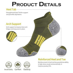 MOMISY Men's Premium Cotton Cushion Ankle length Socks, (Multicolor) Pack of 5 (Free Size) (10 Stripe)
