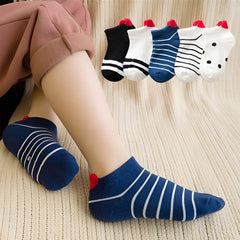 MOMISY 5 Pairs Baby Kids Girl Boys Tube Socks Toddlers Comfortable Ankel Length gifts (IN, Age, 5 Years, 8 Years, Love)