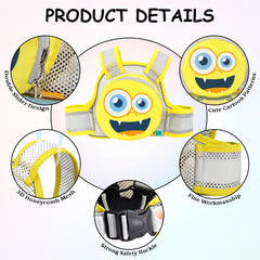 MOMISY Kids Safety Belt for Two Wheeler, Adjustable Bike Scooty Belt with Storage Bag, 2-9 Years (Yellow)