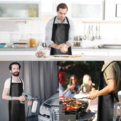 MOMISY Waterproof PVC Kitchen Apron, Camouflage Pattern, Suitable for Men and Women