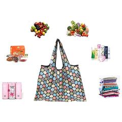 MOMISY Designer Pattern Reusable and Foldable Shopping Bag/Tote Hand bag/Travel Bag/Grocery Bag | Heavy Duty, Eco Friendly | Compact, Lightweight and Convenient (Multi Leaf)