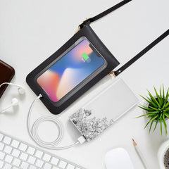 MOMISY Women Cellphone Sling Bag Card Holder Wallet Purse Clutch Handbag Crossbody Shoulder Bag for Girls (Black)