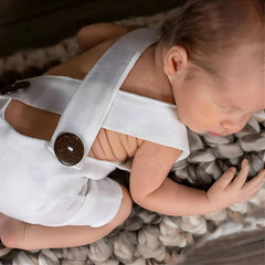 MOMISY Baby Photography Prop Outfit, Dungaree Costume, 0-3 Months, Newborn (IN, Age, 0 Months, 3 Months, Regular, Baby, White)