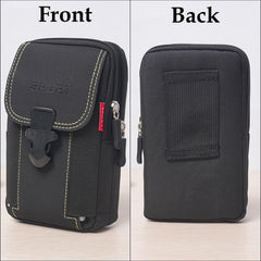 MOMISY Men’s Nylon Multi-Purpose Utility Pouch – Solid Color Outdoor Travel Phone Bag with Buckle Closure(Black)