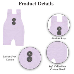 MOMISY Baby Photography Prop Outfit, Dungaree Costume, 0-3 Months, Newborn (IN, Age, 0 Months, 3 Months, Regular, Baby, Light Purple)