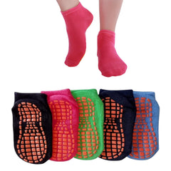 MOMISY Baby's Ankle Length Anti slip Cotton Blend Socks-5 Pairs (Socks-AntiSkidFemale-2-4 Year_Multicolored)