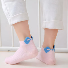 MOMISY 5 Pairs Baby Girl Boys Tube Socks Toddlers Infant Solid Color Boat Spring and Autumn Socks Stretch Baby Sock - Multicolor (IN, Age, 9 Years, 12 Years, Bow)