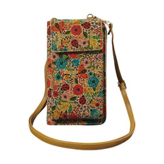 MOMISY Mobile Bag, Cellphone Sling Bag, Card Holder Wallet, Crossbody Bag, PU Leather, for Girls (Garden)