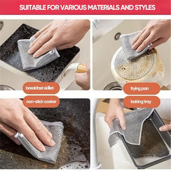 MOMISY Non-Scratch Dishcloth, Multipurpose Dishwashing Rags for Wet and Dry, Easy Rinsing, Reusable, Cleaning Cloth for Kitchen, Sinks-Double Layer (12)