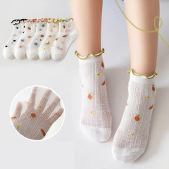 MOMISY 5 Pairs Baby Kids Girl Boys Tube Socks Toddlers Comfortable Ankel Length gifts (IN, Age, 3 Years, 5 Years, Lace White)