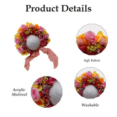 MOMISY Newborn Baby Girl Cap for Photography Props, Children's Headdress (in, Age, 0 Months, 3 Months, Multicolor)
