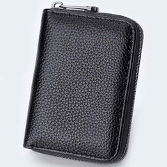 MOMISY PU Leather Credit Debit Card Holder Wallet Card Case ID Case Organizer Holder Zipper Wallet Coin Purse for Men & Women (20 Slots PVC Black)