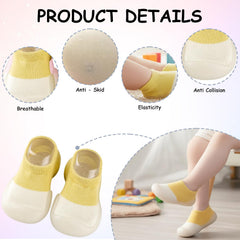 MOMISY Kids Cotton Baby Shoe Socks | Soft Breathable Socks for Kids 2–3 Years | Comfortable, Stylish & Protective Everyday Wear (Yellow)