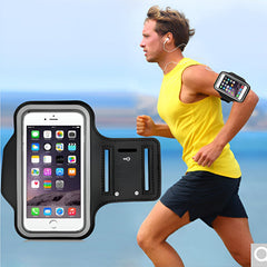 MOMISY Armband Arm Band Bag for Mobile for Cycling, Running, Jogging, Gym Exercise, Outdoor Sports Waterproof Compatible with iPhone & Other Phones, Size up to 7.0 inch (Silver)