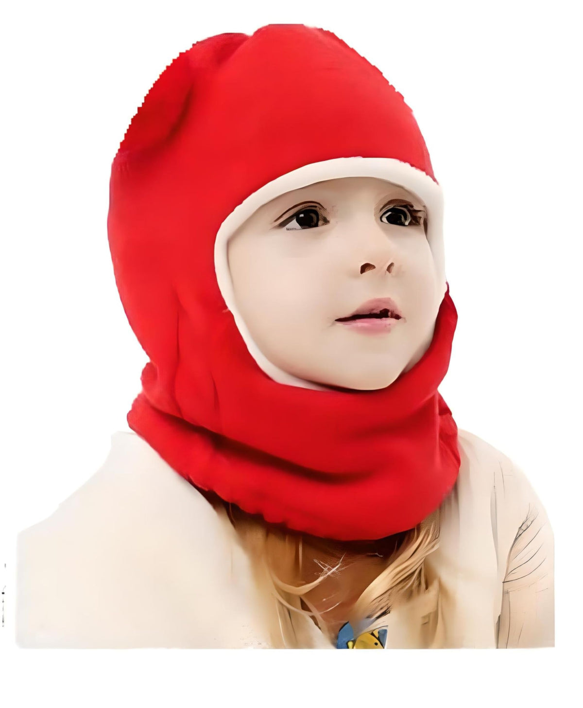 MOMISY Winter Soft Woolen Monkey Cap with Velvet Lining for Baby Boys Girls Kids, Infant, Toddler- 2-5years, Pack of 1 (Red)