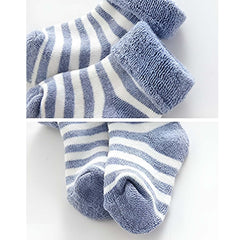 MOMISY 5 Pairs Baby Girl Boys Tube ankle Socks for Baby Girl BoysToddlers Infant kids (Blue, 0 Months to 6 Months)