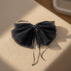MOMISY Bow Shaped Hair Clip, Hair Accessories for Women and Girls (Net Black, Free)