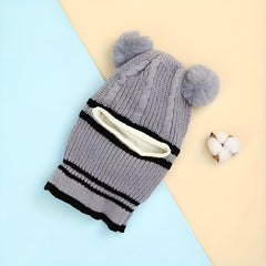 MOMISY Winter Soft Woolen Monkey Cap with Velvet Lining for Baby Boys, Girls, Infant, Toddler, 2-5 Years (in, Age, 2 Years, 5 Years, Grey)