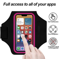 MOMISY Armband Arm Band Bag for Mobile for Cycling, Running, Jogging, Gym Exercise, Outdoor Sports Waterproof Compatible with iPhone & Other Phones, Size up to 7.0 inch (Pink)