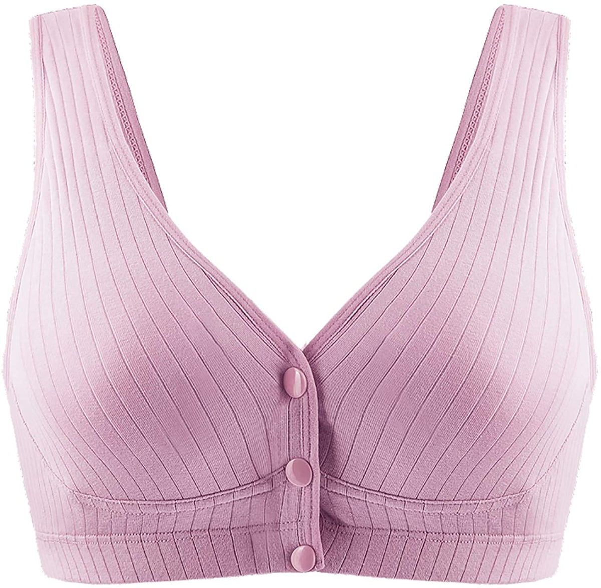 Momisy Women's Cotton Lightly Padded Wire Free Maternity Bra Deep Fuschia
