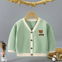 MOMISY Baby Boy & Girls Sweater Jacket Front Open Cardigan (4 to 5 Years, Light Green)