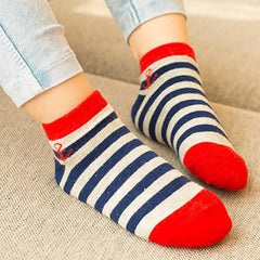 MOMISY 5 Pairs Girl Boys Tube Socks Toddlers Infant Solid Color Boat Spring and Autumn Socks Stretch Baby kids Sock (IN, Age, 3 Years, 5 Years, Spear)