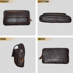 MOMISY Horizontal Mobile Cell Phone Holster Holder Pouch Case Belt Clip Case Leather Case Cover for Men (Brown, Horizontal)