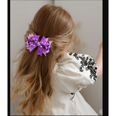 MOMISY Hair Accessories, Ribbon Bows with Hair Pins/Clips For Toddlers/Kids/Baby/Girls, Multicolour, 3 Pieces