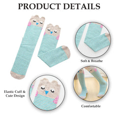 MOMISY 1 Pair of Baby Spring Winter And Autumn Combed Cotton Long Tube Knee-High Socks Suitable Age of 3 to 12 Years (GreenStripe, 3-12Y)