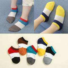 MOMISY 5 Pairs Baby Girl Boys Tube Socks Toddlers Infant Solid Color Boat Spring and Autumn Socks Stretch Baby Socks (4Color, 3 year to 5 year)